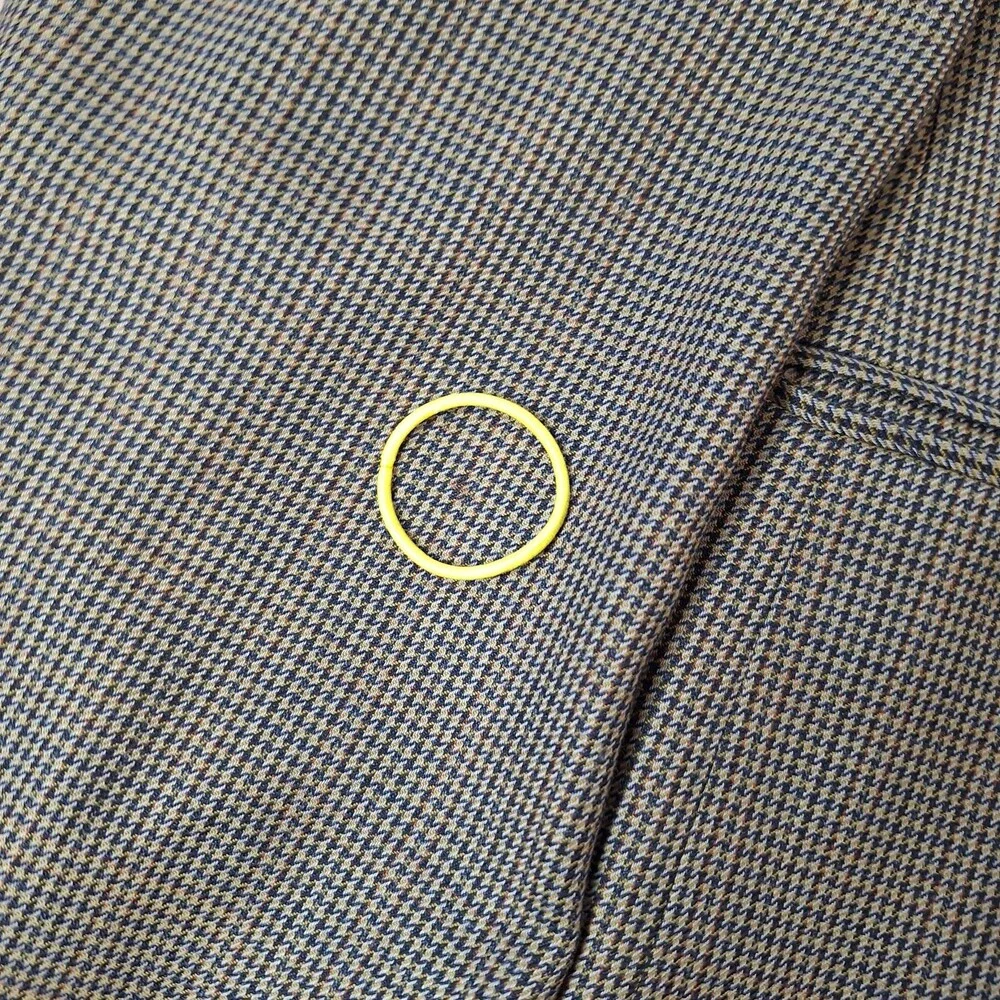 Oscar De La Renta Blazer Mens 50L Brown Wool Houndstooth Sport Coat Ventless
